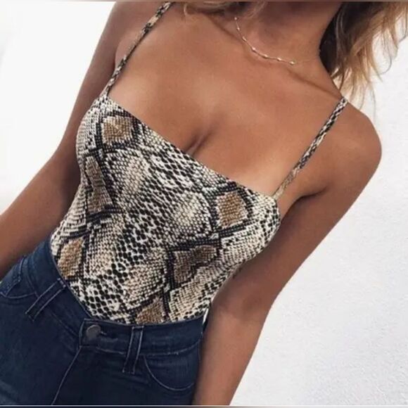Shein Snakeskin Patterned Bodysuit (S) - Picture 1 of 7